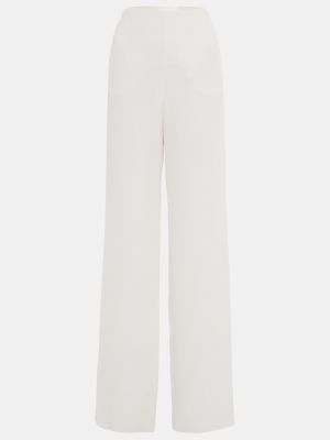 Шелковые прямые брюки Valentino белые