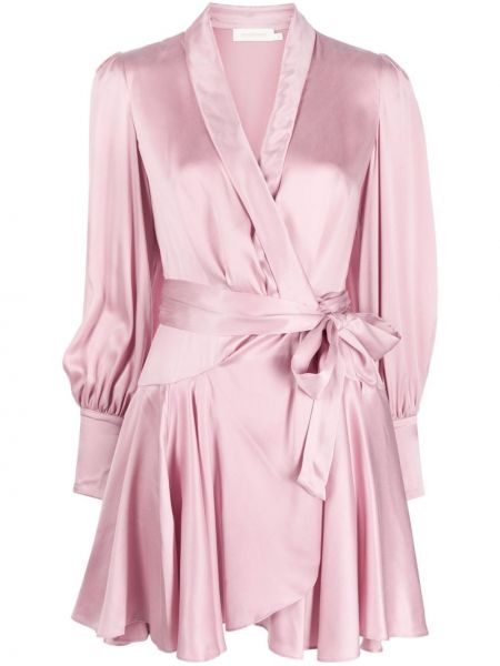 Mini-abito di seta Zimmermann rosa
