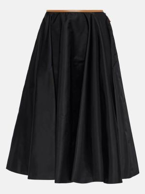 Νάιλον δερμάτινη φούστα Prada μαύρο