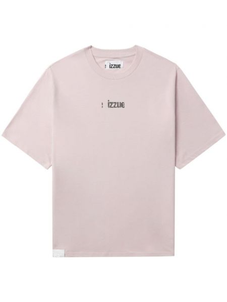 Βαμβακερή μπλούζα με σχέδιο Izzue ροζ