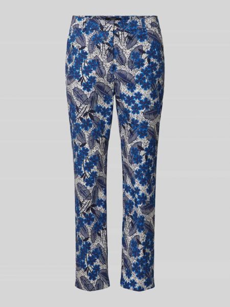 Spodnie z nadrukiem Weekend Max Mara niebieskie