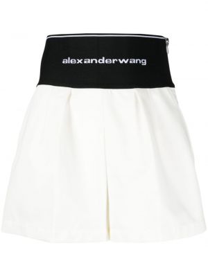 Bombažne kratke hlače s potiskom Alexander Wang bela