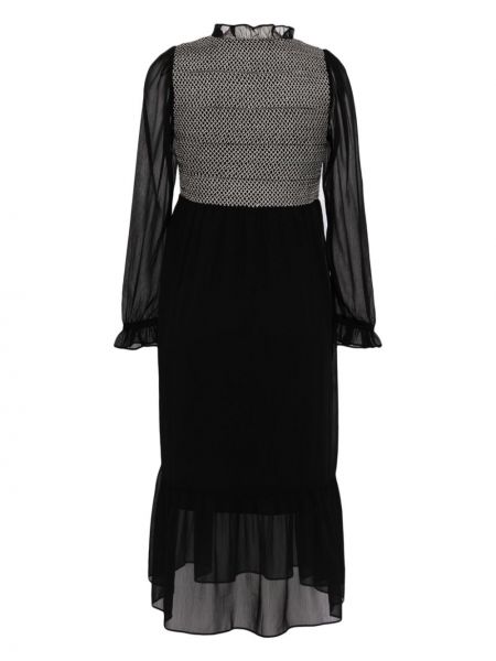 Sukienka koktajlowa szyfonowa Batsheva czarna