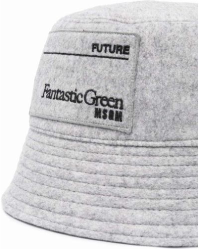 Sombrero con bordado Msgm gris
