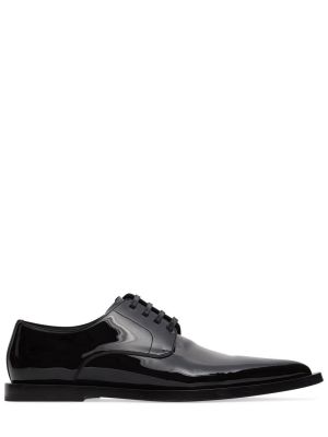 Кожени обувки в стил дерби от лакирана кожа Dolce & Gabbana черно
