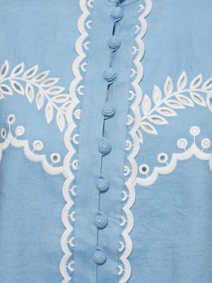 Camisa de algodón Zimmermann azul