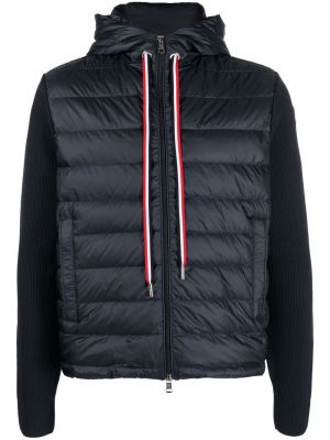 Kukuletalı uzun ceket Moncler mavi