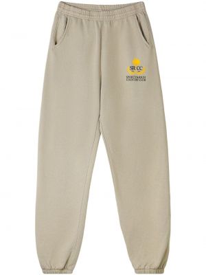 Памучни спортни панталони Sporty & Rich сиво