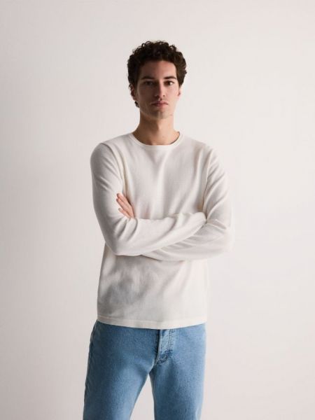 Sweter bawełniany Reserved biały