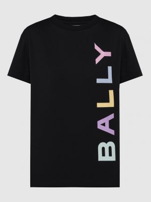Чорна футболка з принтом Bally