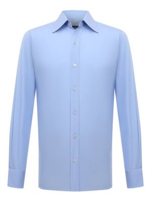 Хлопковая рубашка Tom Ford голубая
