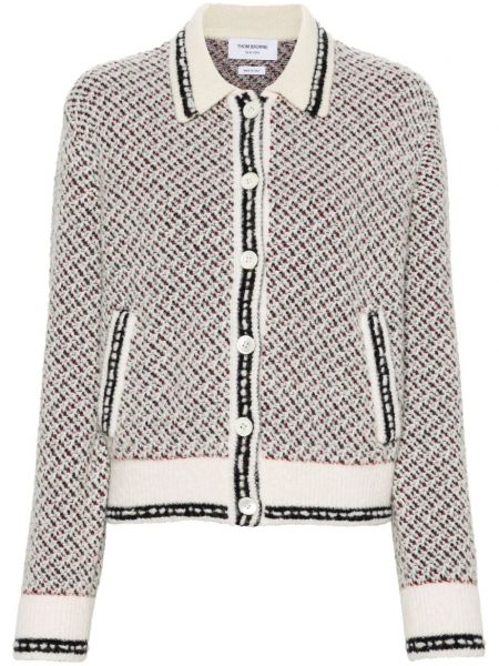 Tweed bomberjakke Thom Browne hvid