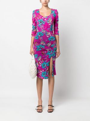 Oboustranné květinové pouzdrová sukně s potiskem Dvf Diane Von Furstenberg růžové
