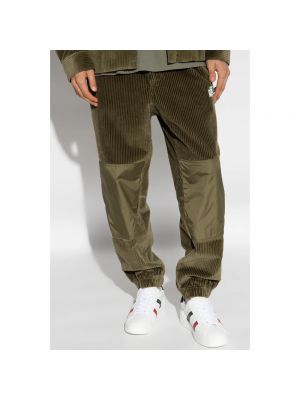 Pantalones ajustados de pana Moncler verde