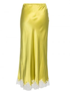 Jedwabna spódnica koronkowa Carine Gilson żółta