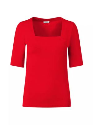Блузка с квадратным вырезом с коротким рукавом Akris Punto красная