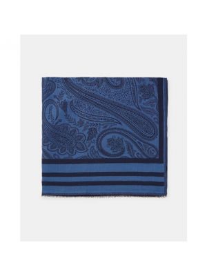 Bufanda de algodón con estampado con estampado de cachemira Latouche azul