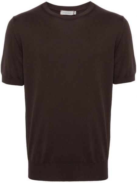 T-shirt en tricot col rond Canali marron