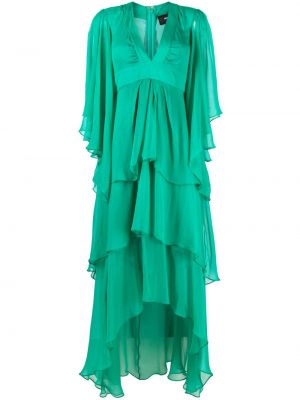 Асиметрична копринена вечерна рокля Rochas зелено