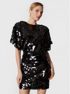 Коктейльное платье с пайетками слим Rotate черное