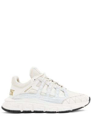 Sneakersy skórzane Versace białe