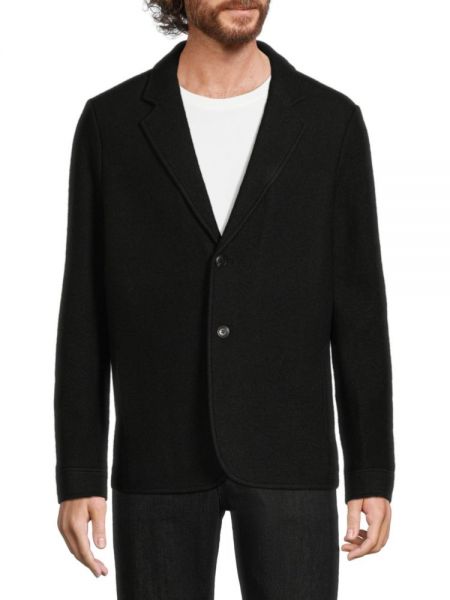 Спортивное пальто из текстурированной мериносовой шерсти Bruno Magli черный