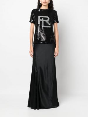 Marškinėliai su blizgučiais Ralph Lauren Collection juoda