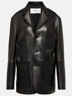 Usnjena jakna Ami Paris črna