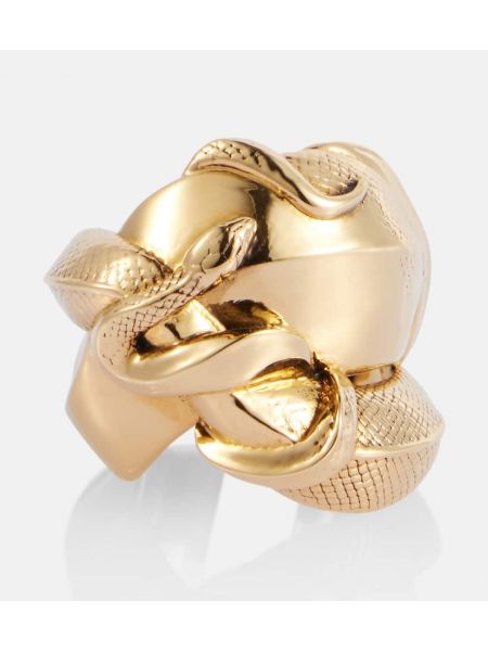 Златен пръстен със змийски принт Alexander Mcqueen златисто