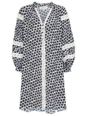 Květinové viskózové mini šaty Diane Von Furstenberg - černá