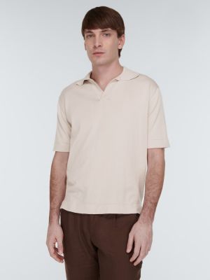 Medvilninis polo marškinėliai Thom Sweeney ruda