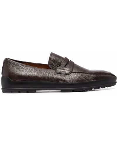 Skinn loafers uten hæl Bally brun