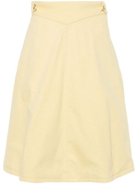 Midi φούστα με μοτίβο ψαροκόκαλο Etro κίτρινο