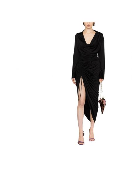 Czarna sukienka midi asymetryczna Alexander Wang