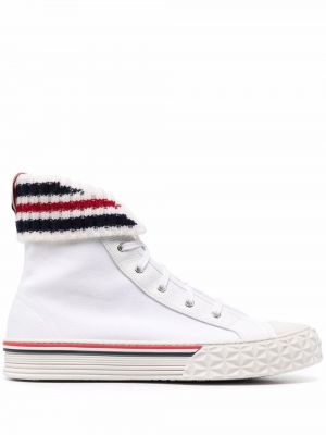 Sjekket stripete sneakers Thom Browne hvit