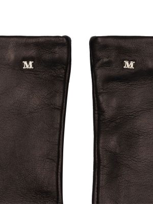 Kožené rukavice Max Mara čierna