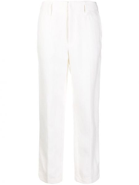 Pantalones rectos de cintura baja Forte Forte blanco