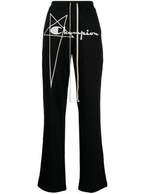 Sportovní kalhoty s výšivkou Rick Owens černé