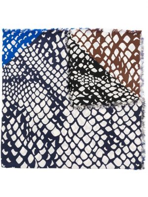 Jedwabna szal z nadrukiem w abstrakcyjne wzory Yves Saint Laurent Pre-owned