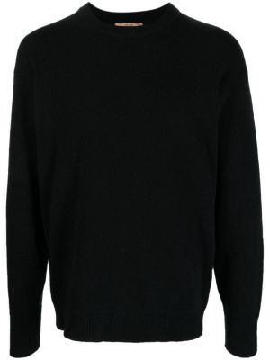 Плетен пуловер с кръгло деколте Nuur черно