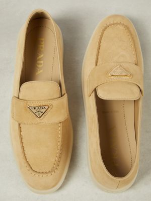 Semišové loafers Prada béžové