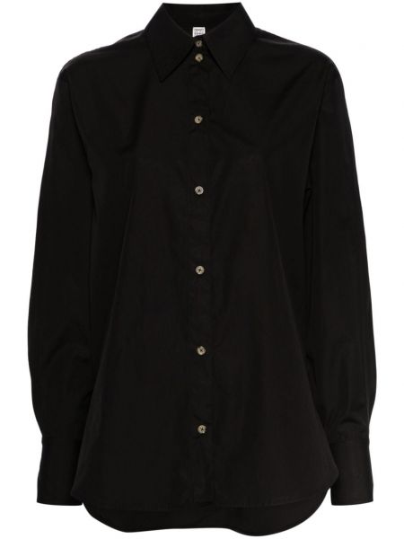 Bavlněná dlouhá košile Totême černá