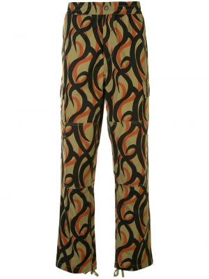 Pantaloni cu picior drept cu imagine cu imprimeu abstract Ports V