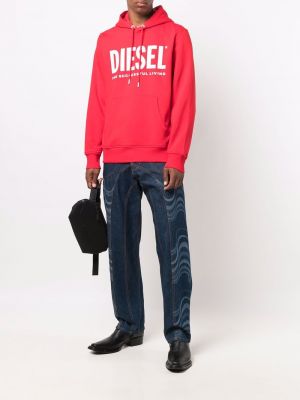 Sudadera con capucha Diesel rojo
