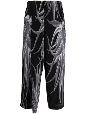 Pantalones rectos con estampado Yohji Yamamoto negro