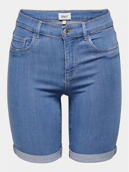 Szorty jeansowe slim fit z kieszeniami Only niebieskie