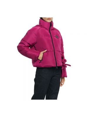 Różowa pikowana kurtka puchowa z kieszeniami Ottodame