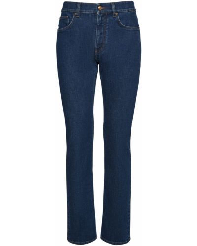 Bavlnené slim fit skinny fit džínsy Versace modrá