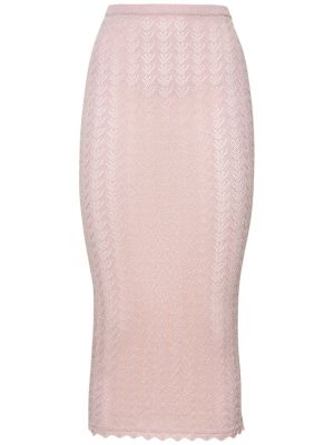 Čipkovaná midi sukňa Alessandra Rich ružová