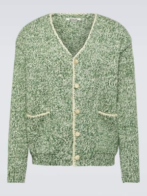 Cardigan di lana di seta oversize Auralee verde